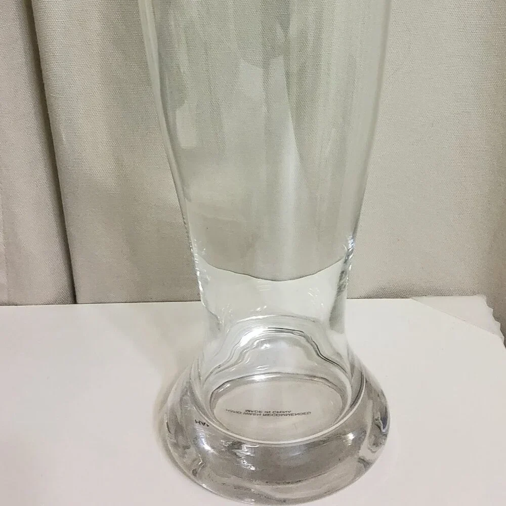 Tall Clear Glass Pilsner Beer Mug Weizen Heavy Weighted Base Footed Stemware